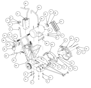 Section 02 Diagram and Parts List for MK-1610B 168611 MK Diamond Concrete Saw